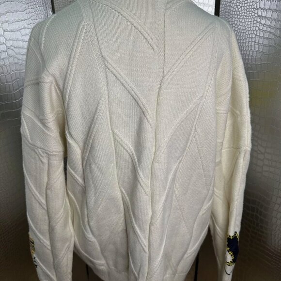 ebossy Embroidered Cable Knit Cardigan Sweater-Super Soft Whimsical Size Small - Picture 6 of 9
